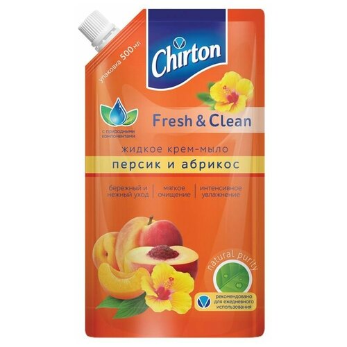 Чиртон / Chirton Fresh & Clean - Жидкое крем-мыло для рук Персик и абрикос 500 мл chirton крем мыло жидкое персик и абрикос 500 мл