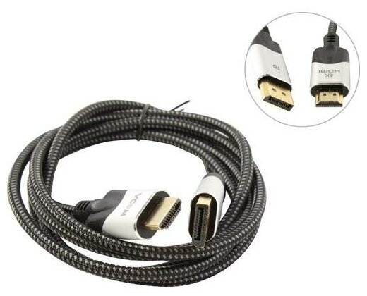 Кабель-переходник VCOM DisplayPort M/HDMI M, 4K, 60Hz, 1.8m - фото №2