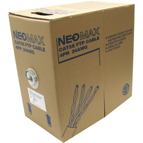 Кабель кабель NEOMAX [NM20001] F/UTP cat.5e 4 пары (305 м) 0.52 мм (24 AWG) медь PVC jacket neomax неомакс витая пара кабель neomax nm20001 f utp cat 5e 4 пары 305 м 0 52 мм 24 awg медь pvc jacket