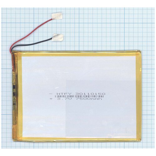 фото Аккумулятор li-pol (батарея) 3*110*150мм 2pin 3.7v/7500mah oem