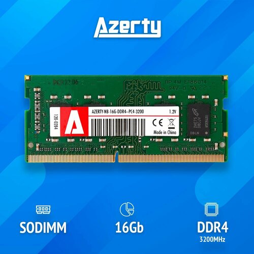 Оперативная память Azerty SODIMM DDR4 16Gb 3200 MHz 356000₽