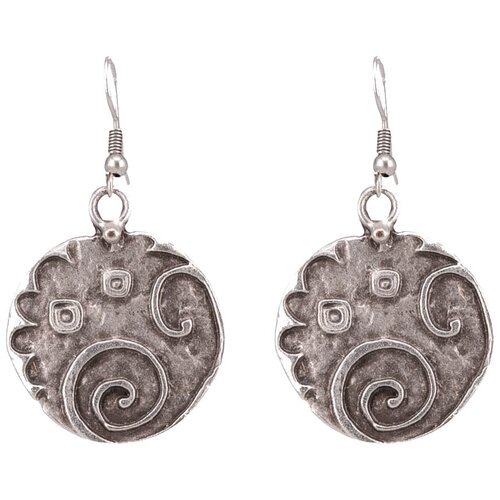 фото Серьги бижутерные узор (замок-крючок, бижутерный сплав, серебристый) 1-55516 otokodesign