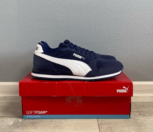 Кроссовки PUMA, полнота 10, размер 10.5UK, белый, синий