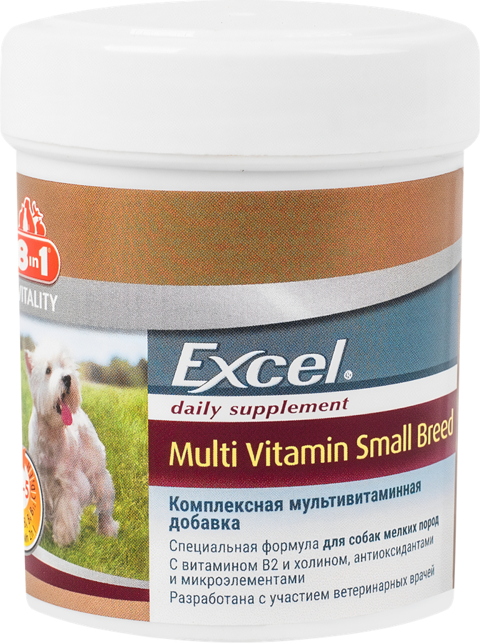 Витамины для взрослых собак 8in1 Excel Мультивитамины для мелких пород, 70таб - фото №9