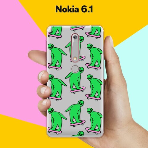 Силиконовый чехол на Nokia 6.1 Зеленые человечки / для Нокия 6.1