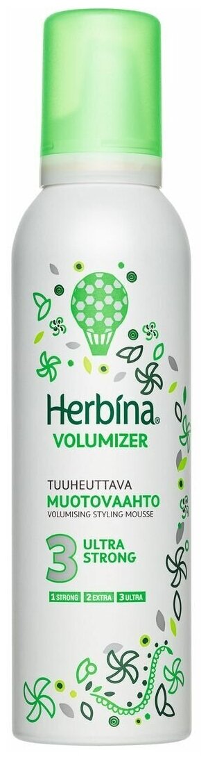 мусс для волос Herbina ультрасильной фиксации, 200 мл (Из Финляндии)