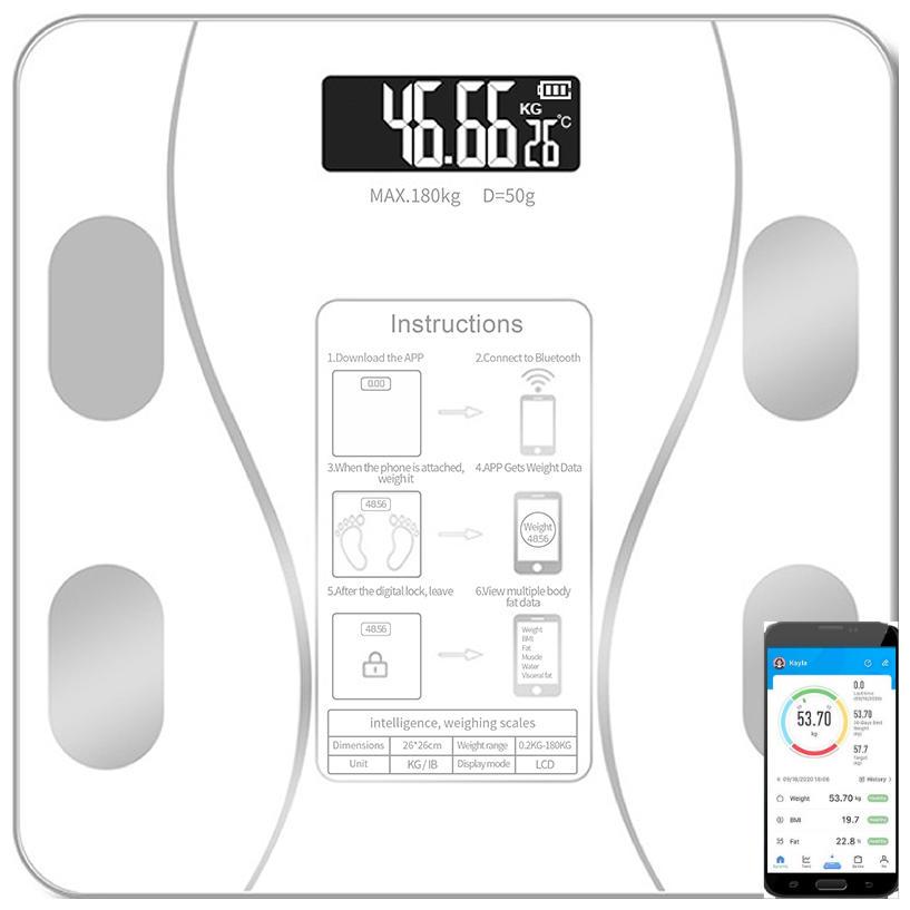 Умные напольные весы iFit Bluetooth / Смарт-весы для измерения массы тела и жира - фотография № 5