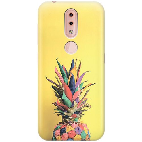 фото Ультратонкий силиконовый чехол-накладка для nokia 4.2 с принтом "ананас на желтом" gosso