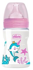 Бутылочка Chicco Well Being Girl 150 мл силикон соска 0+ мес