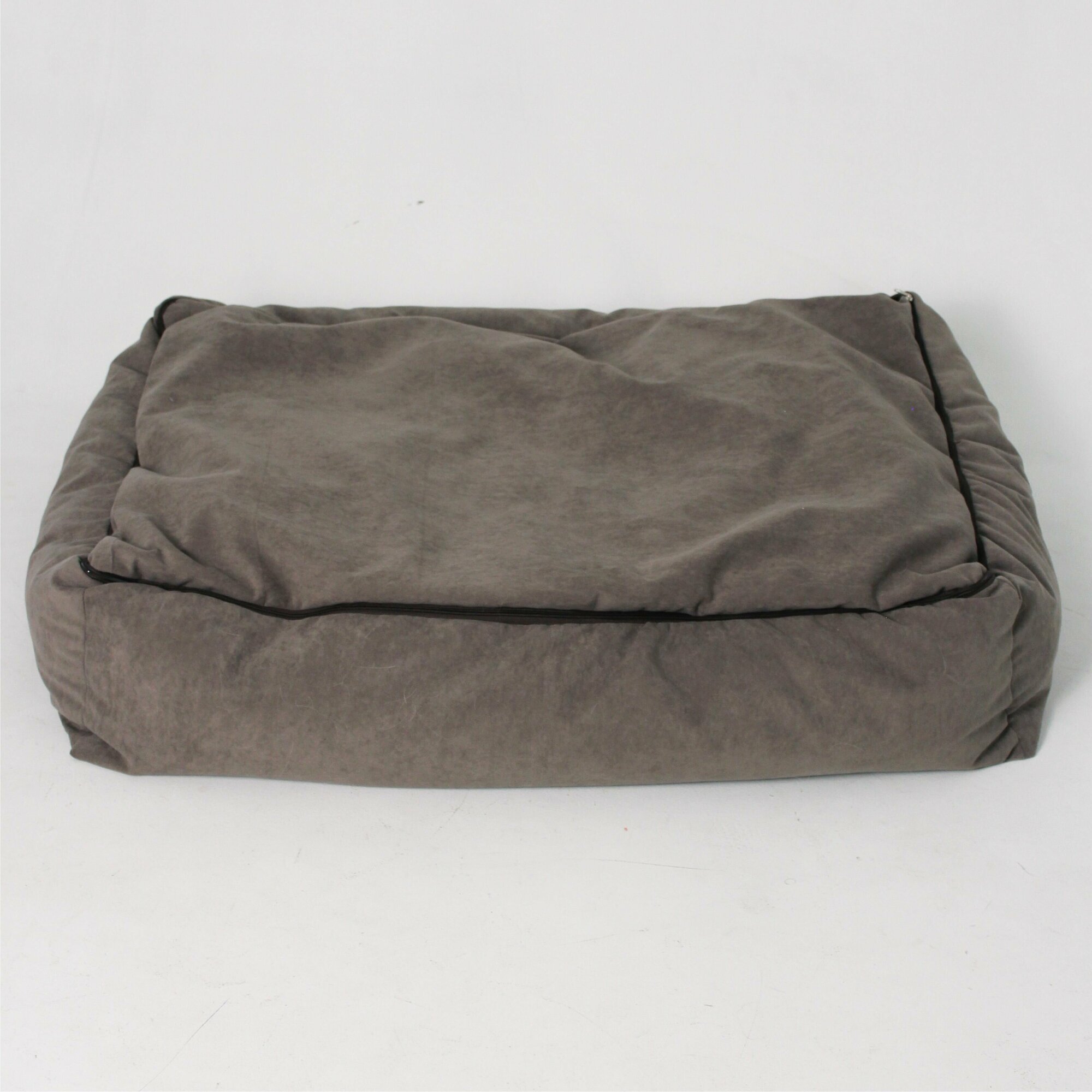 Лежанка для собак со съемным чехлом, 110х80см, антивандальная ткань, цвет коричневый серый - фотография № 5