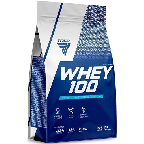 Протеин сывороточный Trec Nutrition Whey 100 (900 г) Клубника