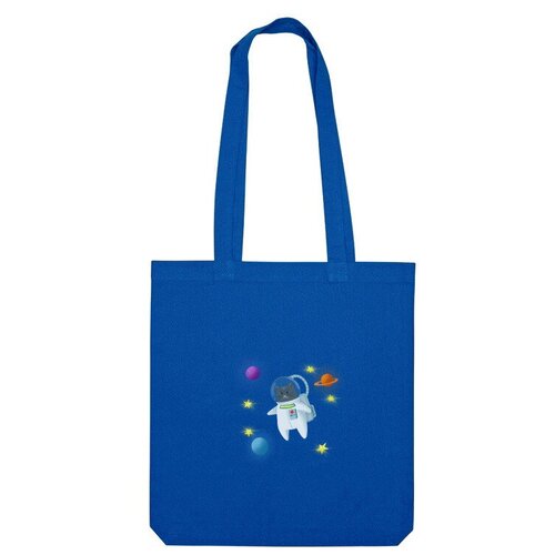 Сумка шоппер Us Basic, синий сумка японский кот космонавт бежевый