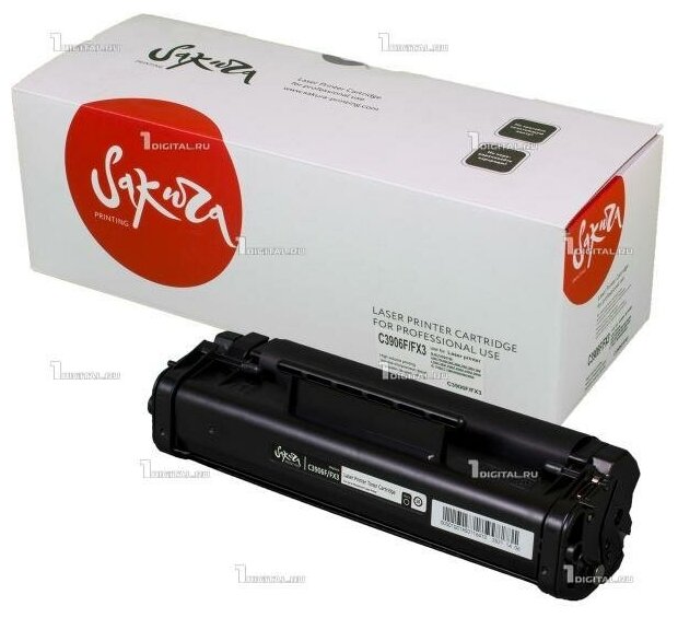 Картридж SAKURA C3906A (06A)/FX3 черный для HP LaserJet 5L/6L/3150/1100 Canon L200/L250/L300 совместимый (2.5К)