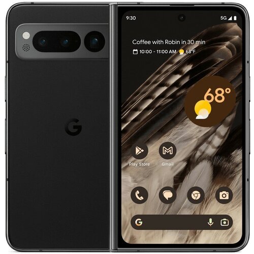 Смартфон Google Pixel Fold 12/512 ГБ USA, Dual: nano SIM + eSIM, Obsidian смартфон google pixel 8 pro 12 256 гб ca dual nano sim esim obsidian