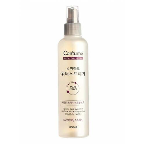 Фиксирующий увлажняющий спрей для волос Confume Super Hard Water Spray 252ml