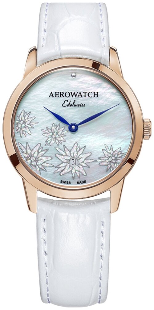 Наручные часы AEROWATCH 49978 RO12, белый, золотой