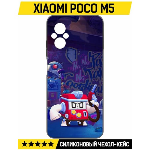 Чехол-накладка Krutoff Soft Case Brawl Stars - V8-БИТ для Xiaomi Poco M5 черный чехол накладка krutoff soft case brawl stars v8 бит для xiaomi poco c65 черный