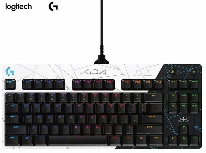 Игровая клавиатура проводная Logitech G PRO KDA, черный, League of Legends Collection Logitech GX Brown