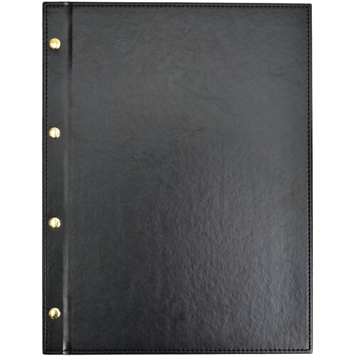 Универсальная папка на винтах Artlez экокожа черного цвета с 10 файлами в комплекте 240х320 мм