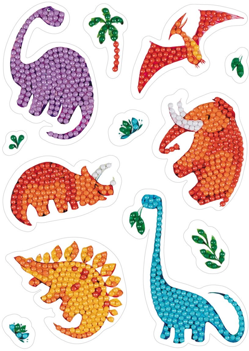 фото ФРЕЯ Набор алмазной вышивки Наклейки Дино (ALVN-115) 19.5х14 см