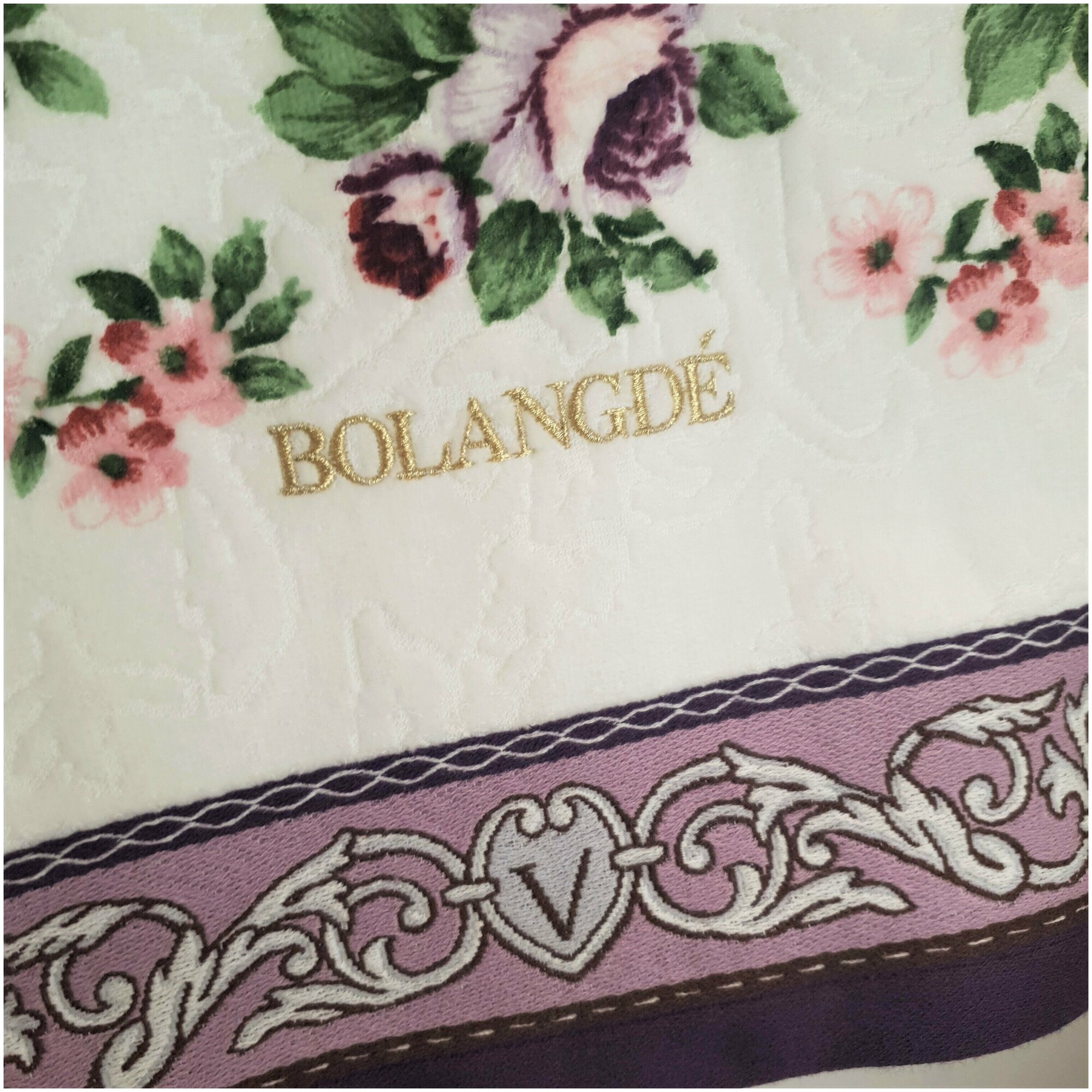 Полотенце банное, полотенце для ванной, махровое полотенце, чайная роза, фиолетовый, 70x140 см - фотография № 12