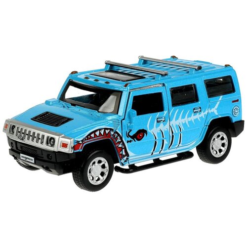 Легковой автомобиль ТЕХНОПАРК Hummer H2 Хищники 1:32, 12 см, голубой легковой автомобиль технопарк hummer h2 хищники 1 32 12 см голубой