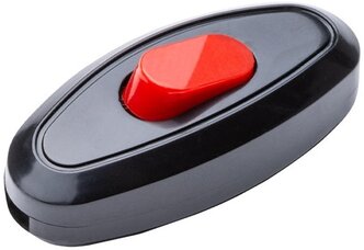 Выключатель на шнур TDM 6А, 250В, черный с красной кнопкой SQ1806-0222