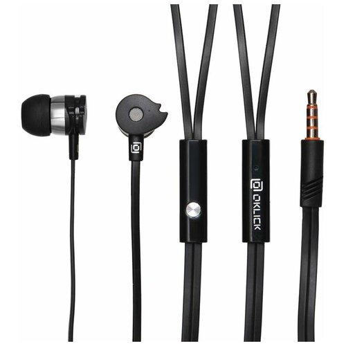 Наушники вкладыши OKLICK HS-S-210 12м черный проводные 510₽