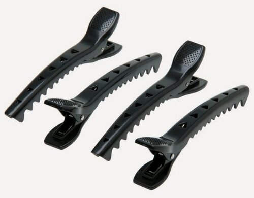 Изображение товара Зажим для волос Dewal Professional DEWAL "Крокодил" черный, пластик, 12,5 см 4 шт