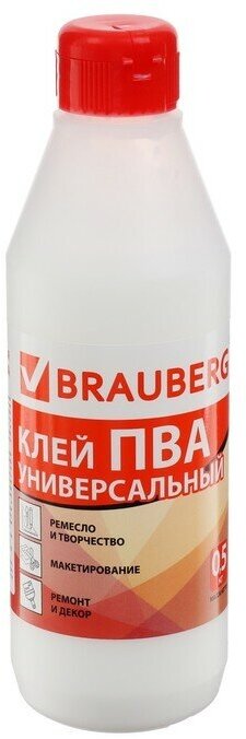 Клей PVA, 500 г, BRAUBERG, универсальный