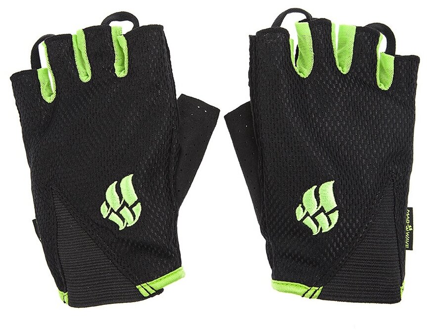 фото Перчатки для фитнеса Men's Training Gloves, XXL, Black/Green, MAD WAVE