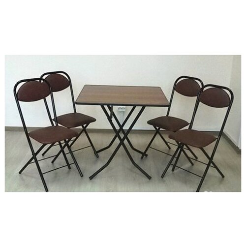 фото Стол туристический складной "ривьера", лдсп. орех, дхшхв 70х70х75 dexpan