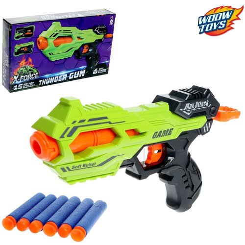 фото Бластер thunder gun, стреляет мягкими пулями, woow toys