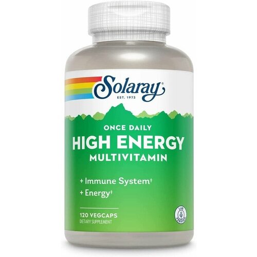 Мультивитамины High Energy, Once Daily, 120 растительных капсул, Solaray