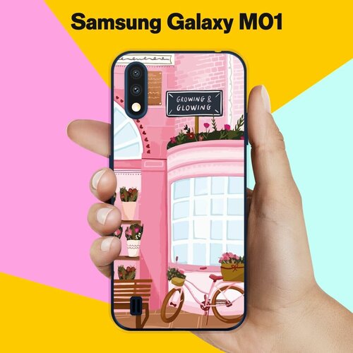 Силиконовый чехол на Samsung Galaxy M01 Розовые здания / для Самсунг Галакси М01 силиконовый чехол на samsung galaxy m01 розовые горы для самсунг галакси м01