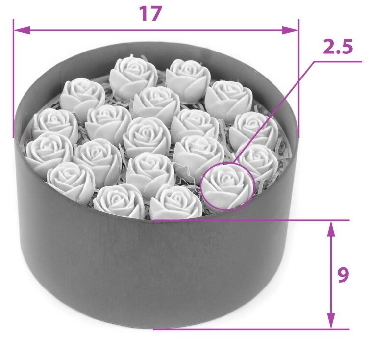 Шоколадные розы CHOCO STORY - 19 шт. в Розовой шляпной коробке, Розовый и Молочный Бельгийский шоколад с узором "Круг", 228 гр. Z19-R-RSH-O - фотография № 2