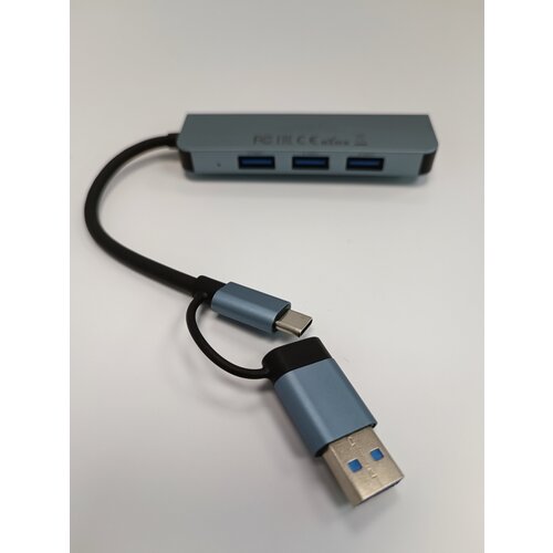 Usb Hub Разветвитель 4-in-1 Multifunctional Type-C Adapter USB/USB-C to USB3.0х1+USB2.0х3 Mivo MH-4011 usb hub разветвитель 4 in 1 multifunctional type c adapter usb usb c to usb3 0х1 usb2 0х3 mivo mh 4011