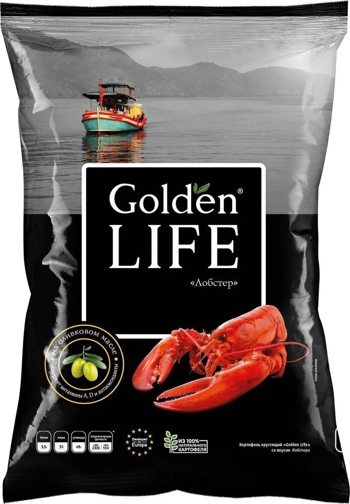 Картофель хрустящий Golden Life лобстер 90г