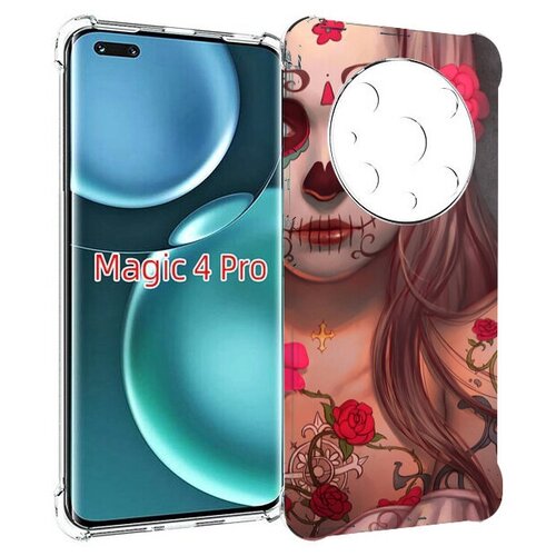 Чехол MyPads девочка в рисунках для Honor Magic4 Pro / Magic4 Ultimate задняя-панель-накладка-бампер