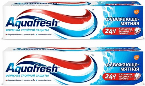 Aquafresh Зубная паста Total Care 3 Освежающе-мятная 50 мл, 2 шт /