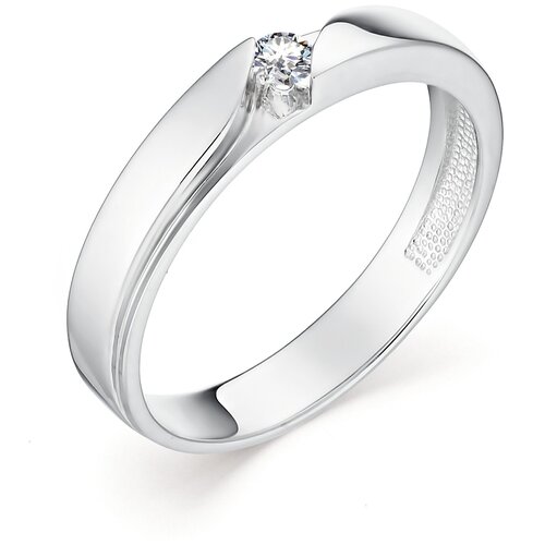 фото Алькор кольцо с 1 бриллиантом из белого золота 12756-200, размер 18.5
