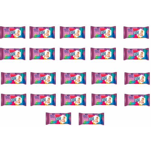 Влажные салфетки для детей 100% Чистоты с экстрактом Алоэ вера, 63шт х 22уп