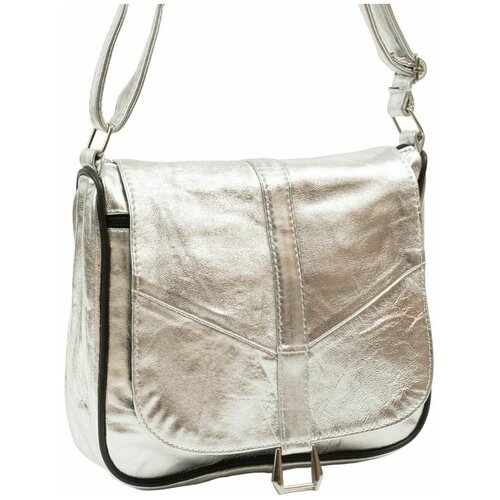 фото Сумка кросс-боди , фактура гладкая, серебряный unvers leather istanbul