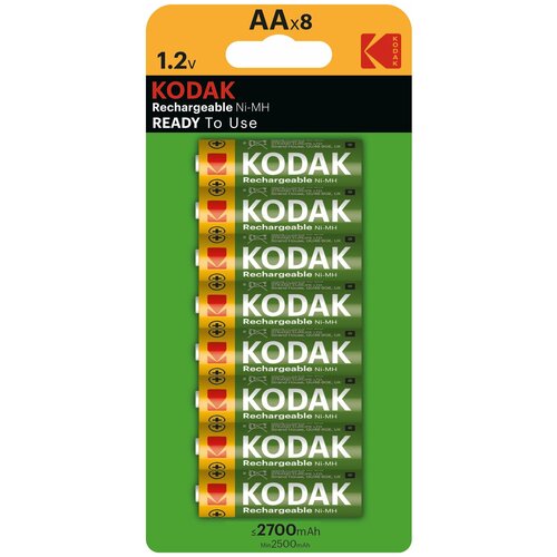 Элемент питания KODAK, NiMH AA2700mAh/8BL Аккумулятор, 8 штук в блистере