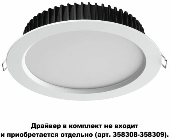 Светильник Novotech Drum 358304, LED, 20 Вт, 3000, теплый белый, цвет арматуры: белый, цвет плафона: белый - фотография № 7