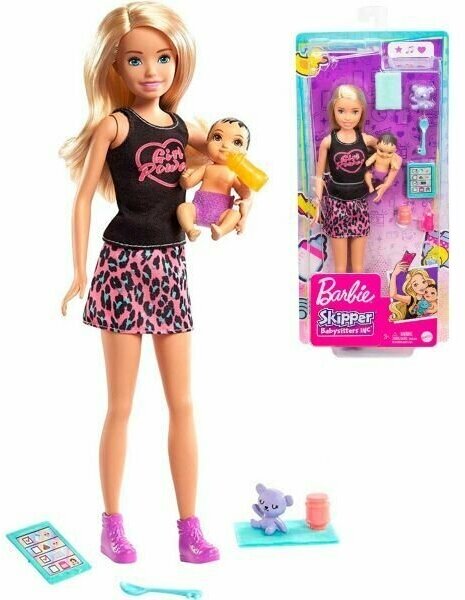Mattel Barbie - Кукла Няня с малышом и аксессуарами