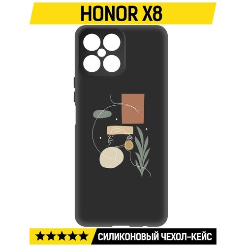 Чехол-накладка Krutoff Soft Case Элегантность для Honor X8 черный чехол накладка krutoff soft case элегантность для honor 30 черный