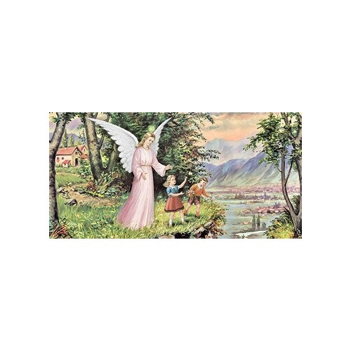 Икона на дереве ручной работы - Ангел-хранитель, 15x20x4,0 см, арт Ид5155