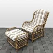 Плетеное кресло с подставкой