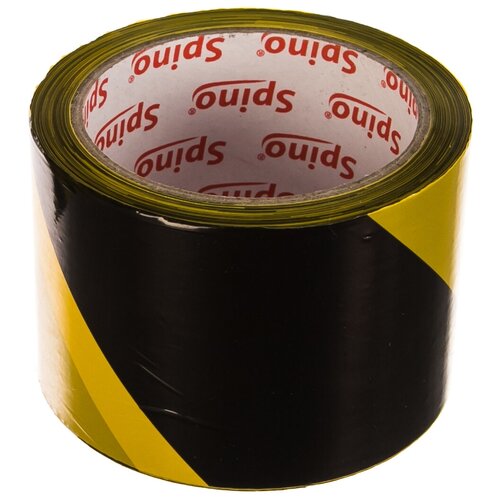 Сигнальная лента SPINO 70мм x 100м, чёрно - жёлтая, PE 78101